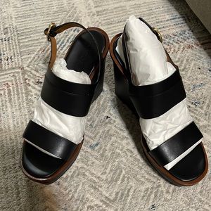 Brand New in Box Tory Burch Selby 120MM Wedge in Perfect Black